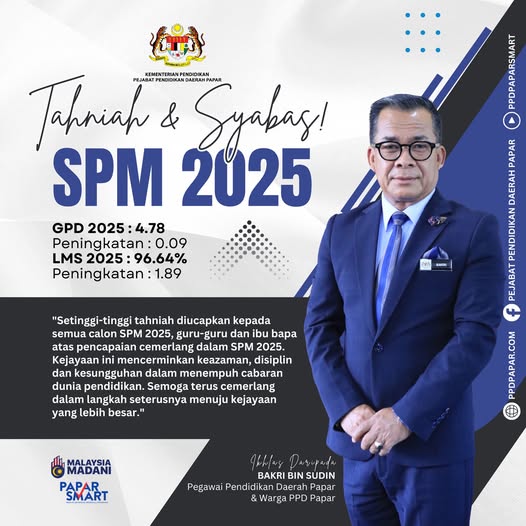 Tahniah dan Syabas atas pencapaian SPM 2025
